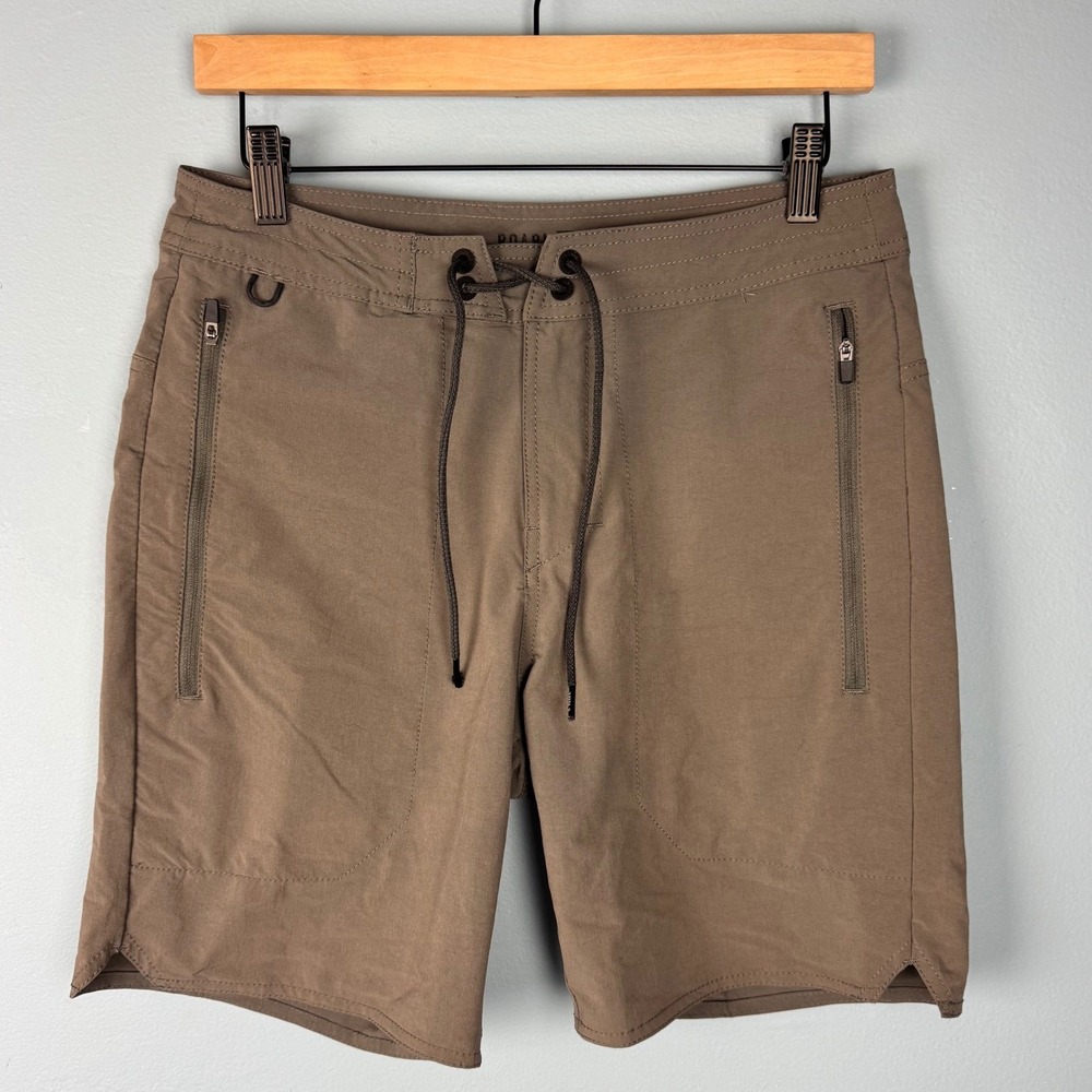 Roark Men's Size 28 Brown Hybrid Layover Trail Travel 7" Shorts Hiking Outdoor